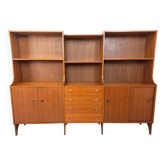 Vintage Scandinavian 3-part teak bookcase storage unit