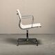 Charles & Ray Eames EA108 Dining Chair in Polished Aluminum and White leath