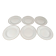 Set of 6 flat plates in fine white Bohemian porcelain with a gold rim.