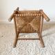 Vintage corner chair in turned oak and straw
