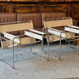 Pair of Wassily armchairs in canvas, Gavina edition, 1964