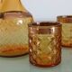 Vintage Bormioli Rocco service – carafe and 5 amber glasses