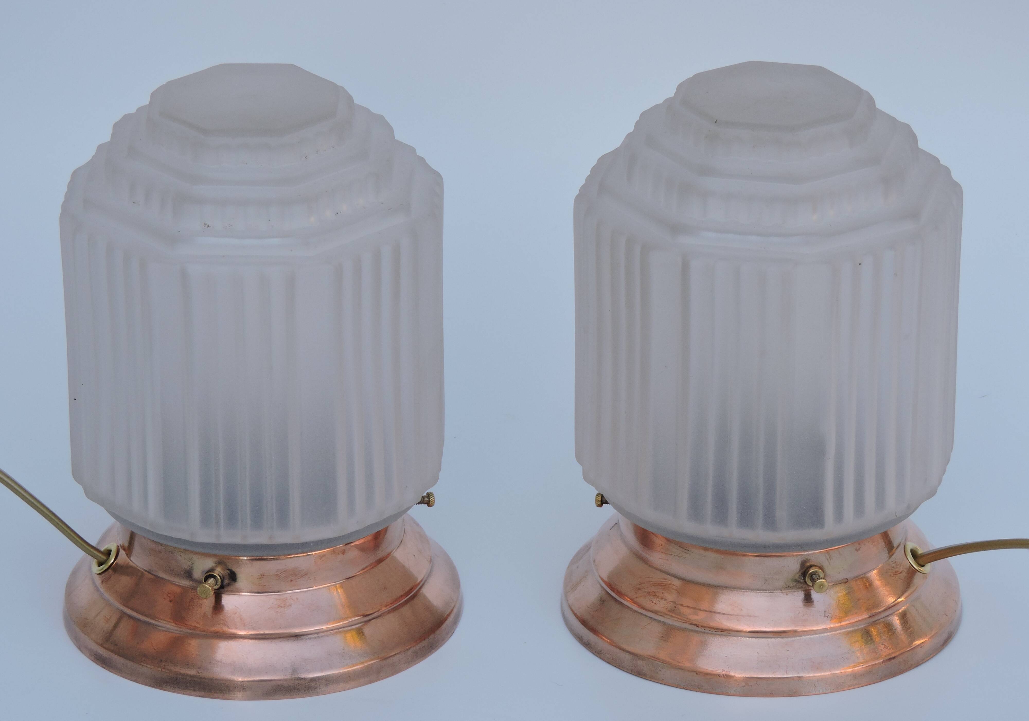 Pair of lamp building modernist art deco skyscraper skyscraper 1930 sign p d'avesn france