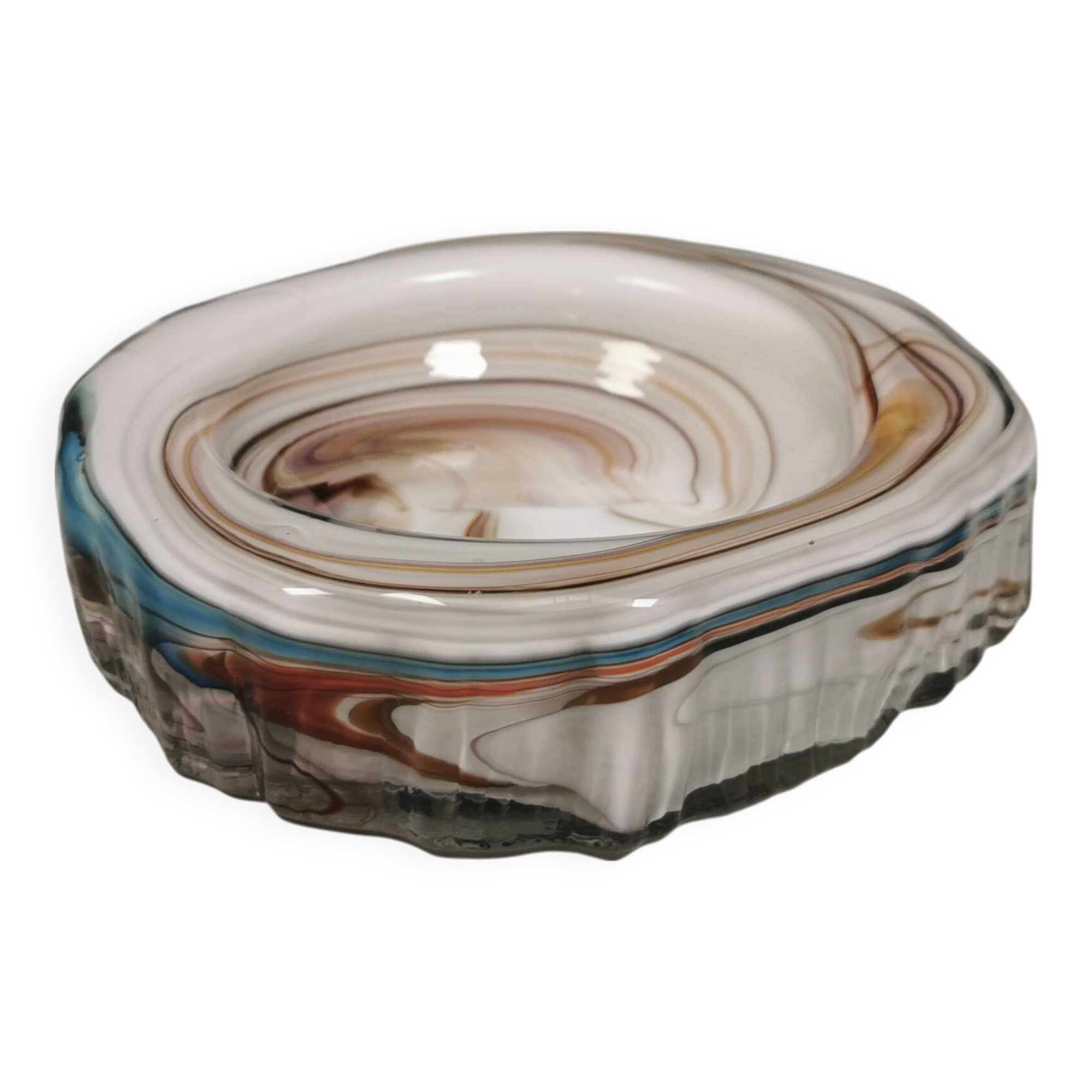 Rare glass art / ashtray by Michael Bang for Holmegaard Denmark 1968