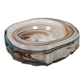 Rare glass art / ashtray by Michael Bang for Holmegaard Denmark 1968