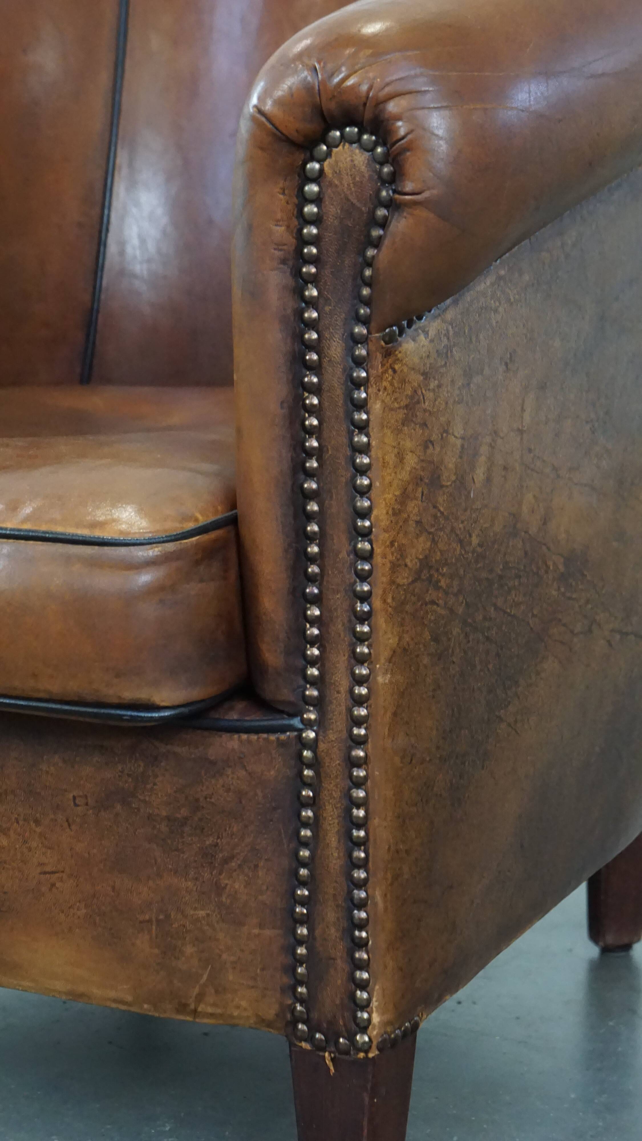 Sheep leather club armchair