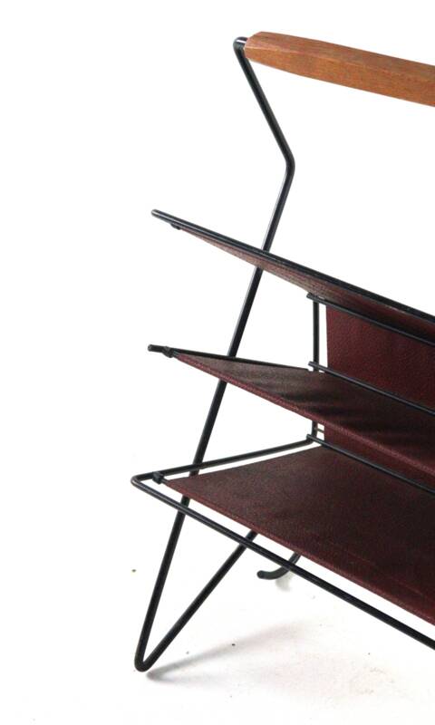 Magazine rack leather + metal