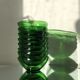 8 ramekins, translucent green tempered glass cups, vereco france shape