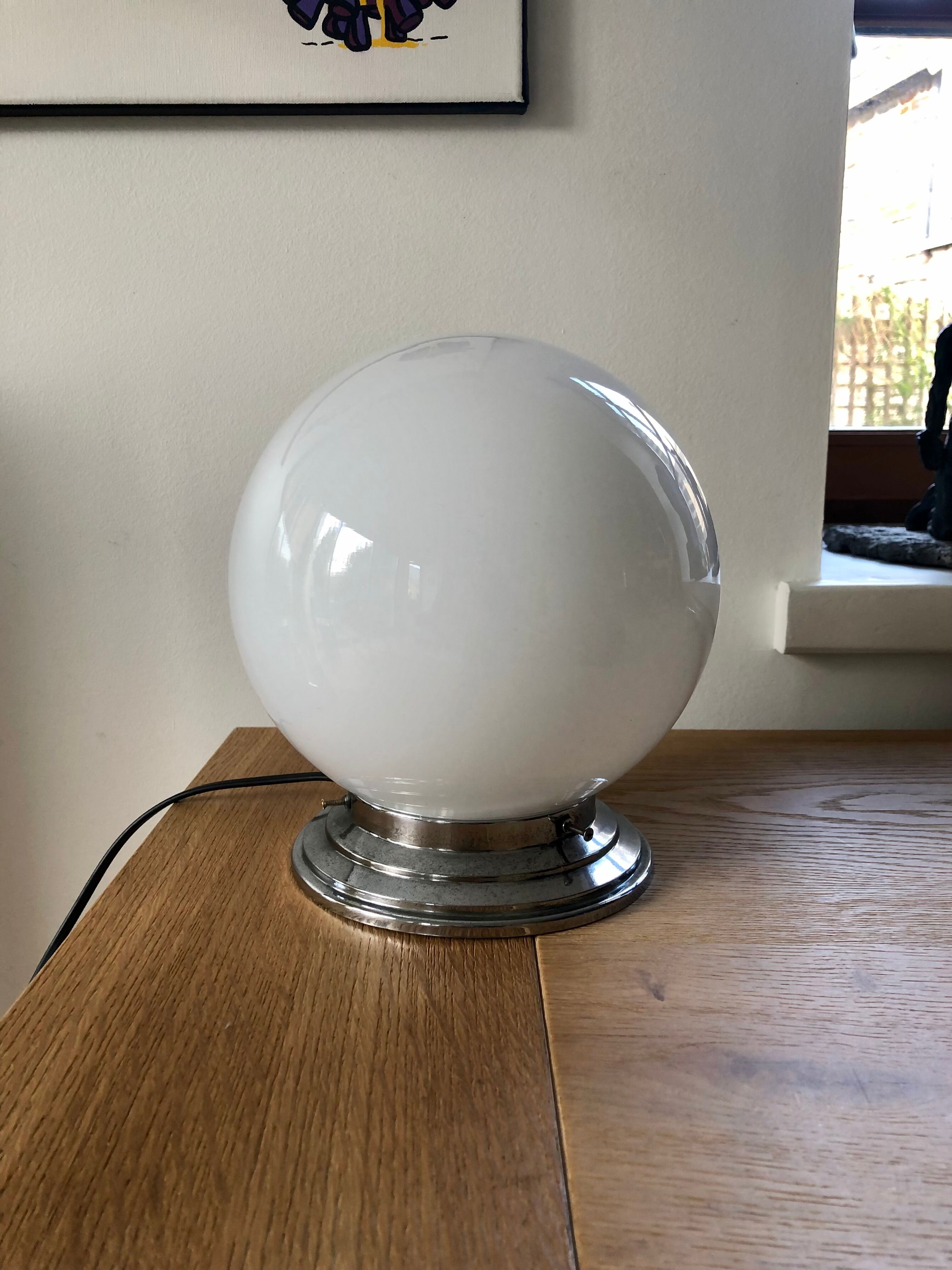 Lampe boule vintage à poser