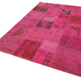 Handmade Anatolian Vintage 172 cm x 250 cm Pink Patchwork Rug
