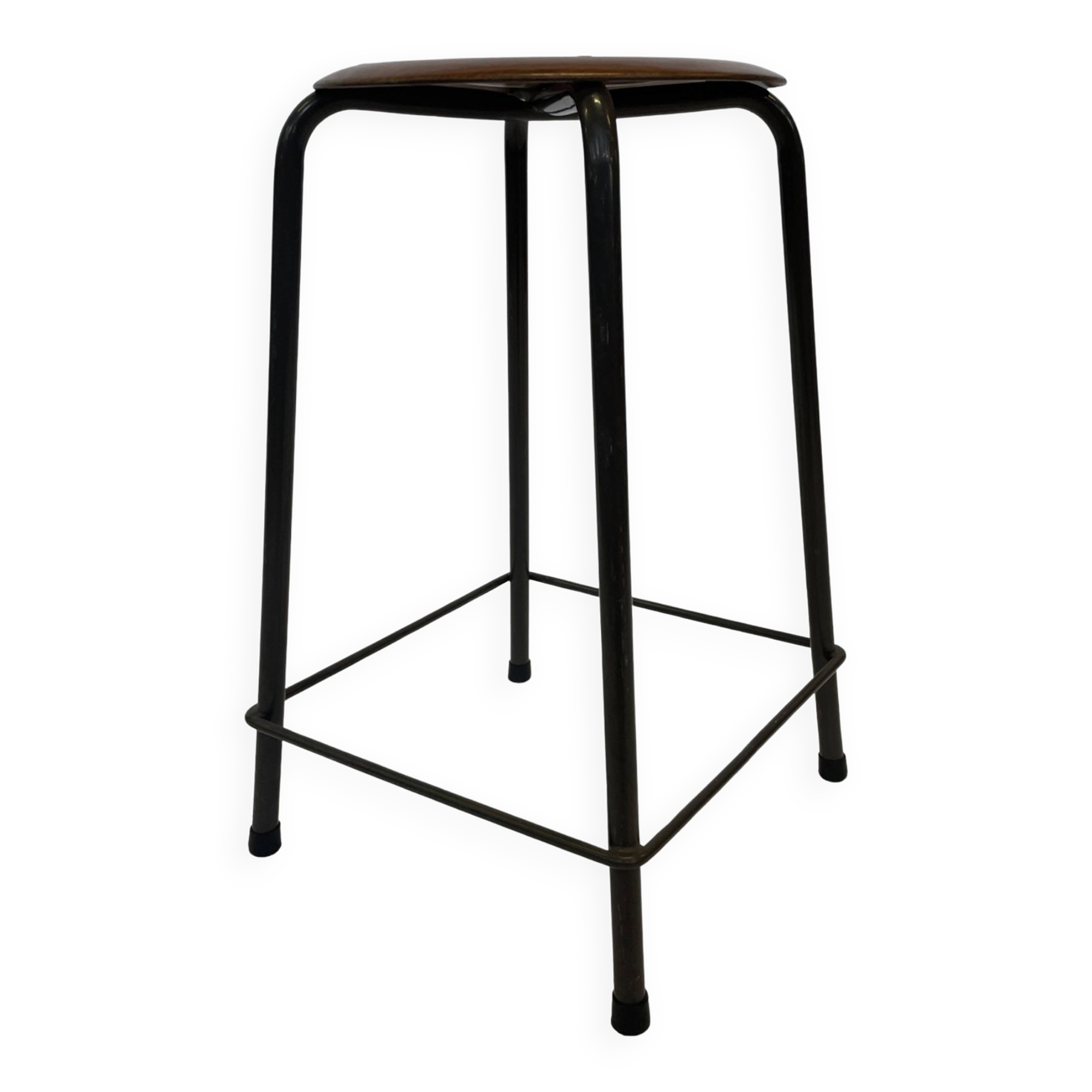 Vintage school stool, 1970s industrial design, Dutch minimalist
