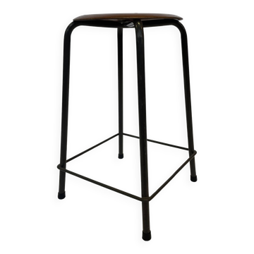 Vintage school stool, 1970s industrial design, Dutch minimalist