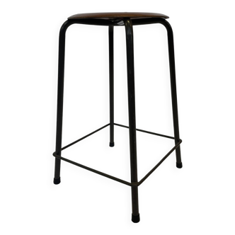 Vintage school stool, 1970s industrial design, Dutch minimalist