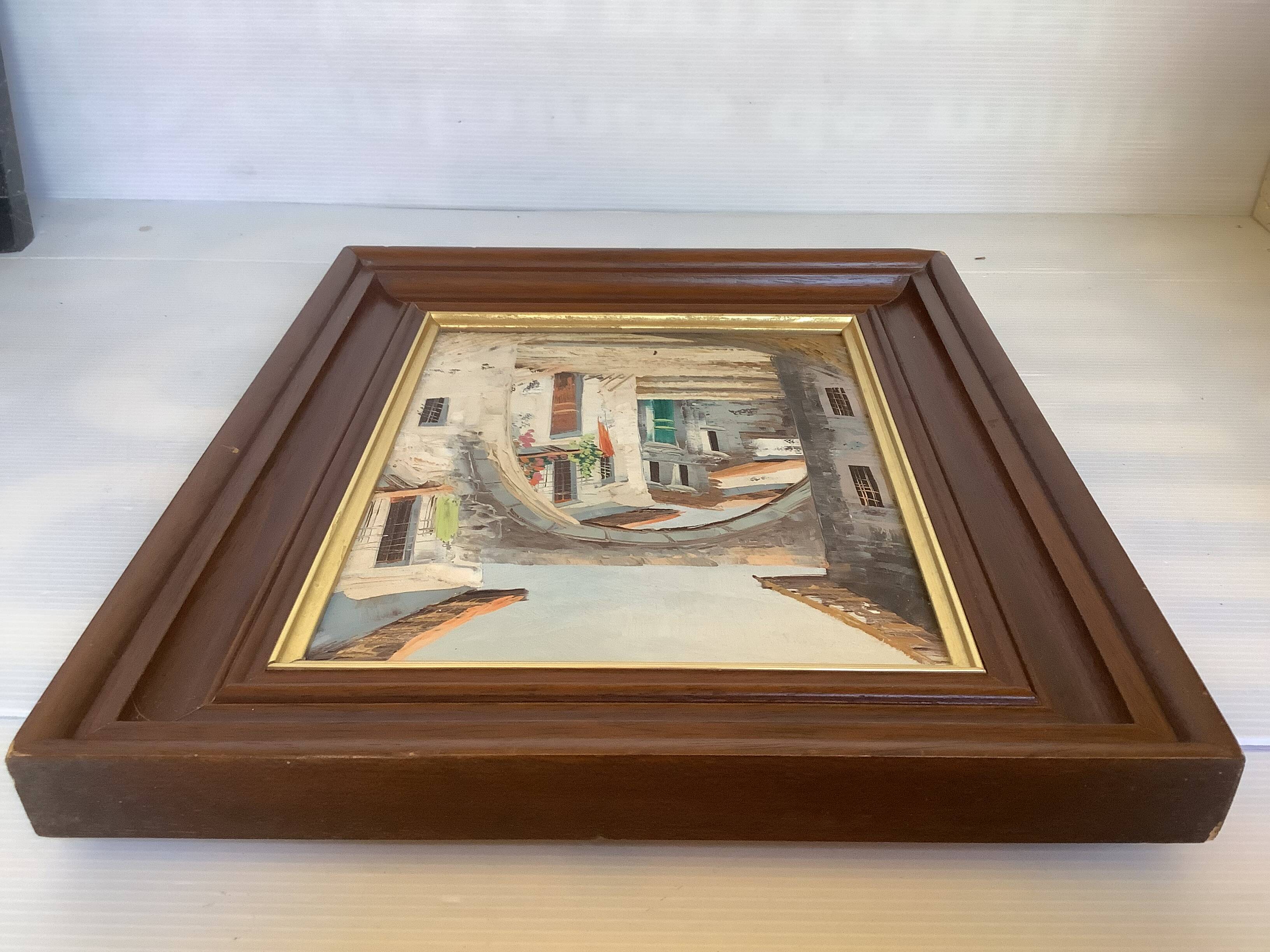 Tableau ruelles de village huile sur toile