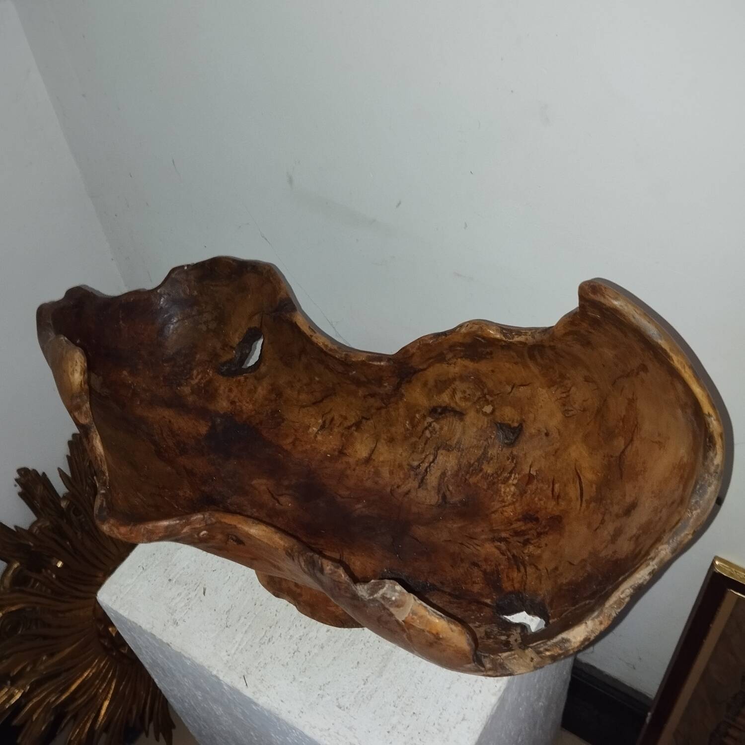 70s olive wood monoxyl cup