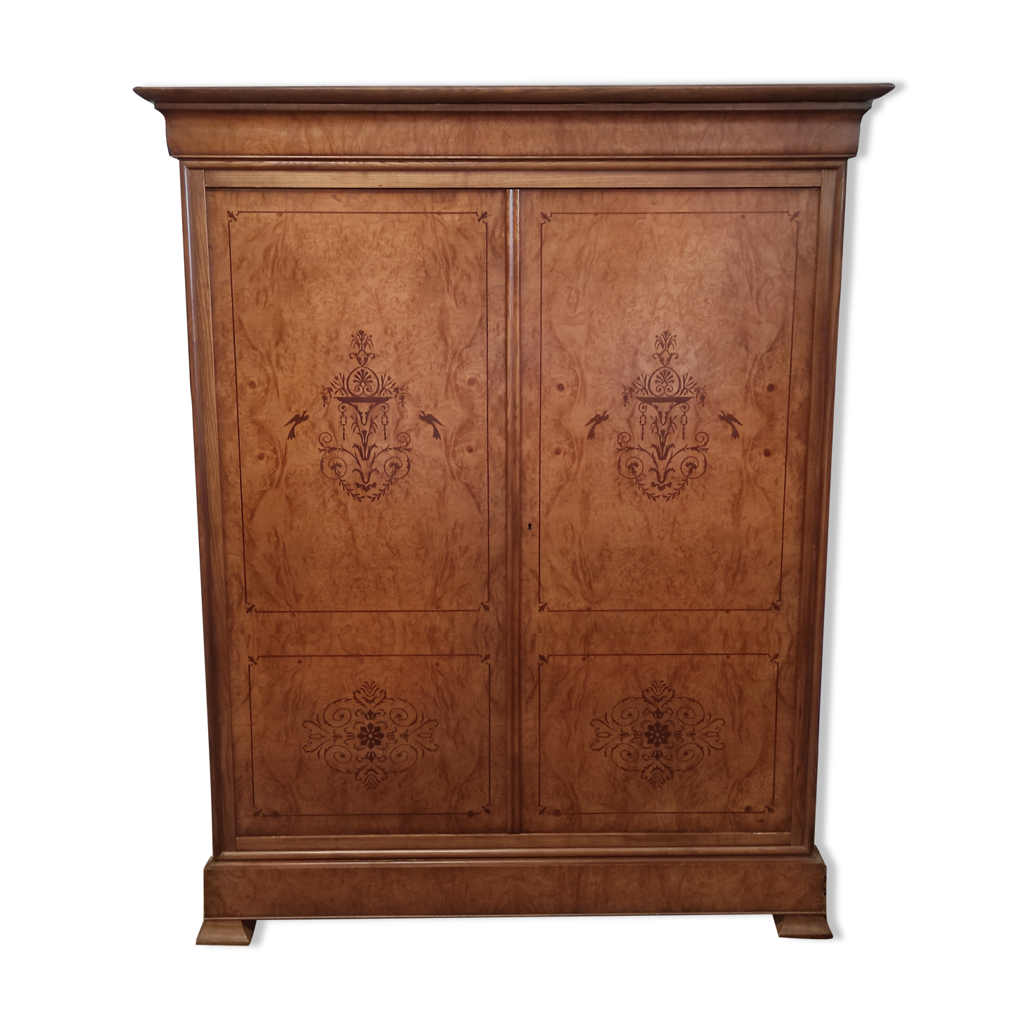 Charles x style cabinet in elm magnifying glass veneer