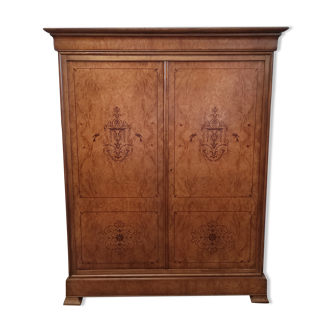 Charles x style cabinet in elm magnifying glass veneer