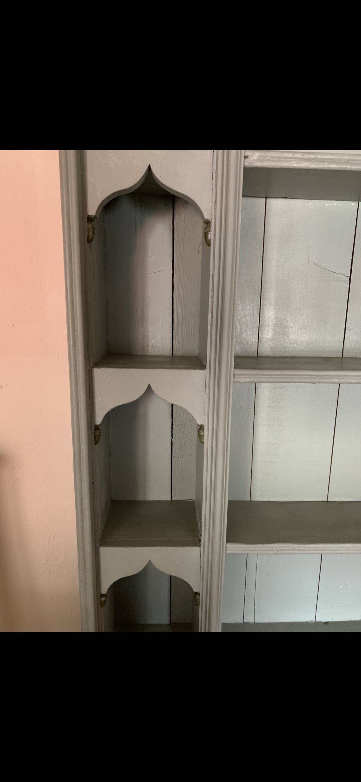 Painted wooden wall shelf