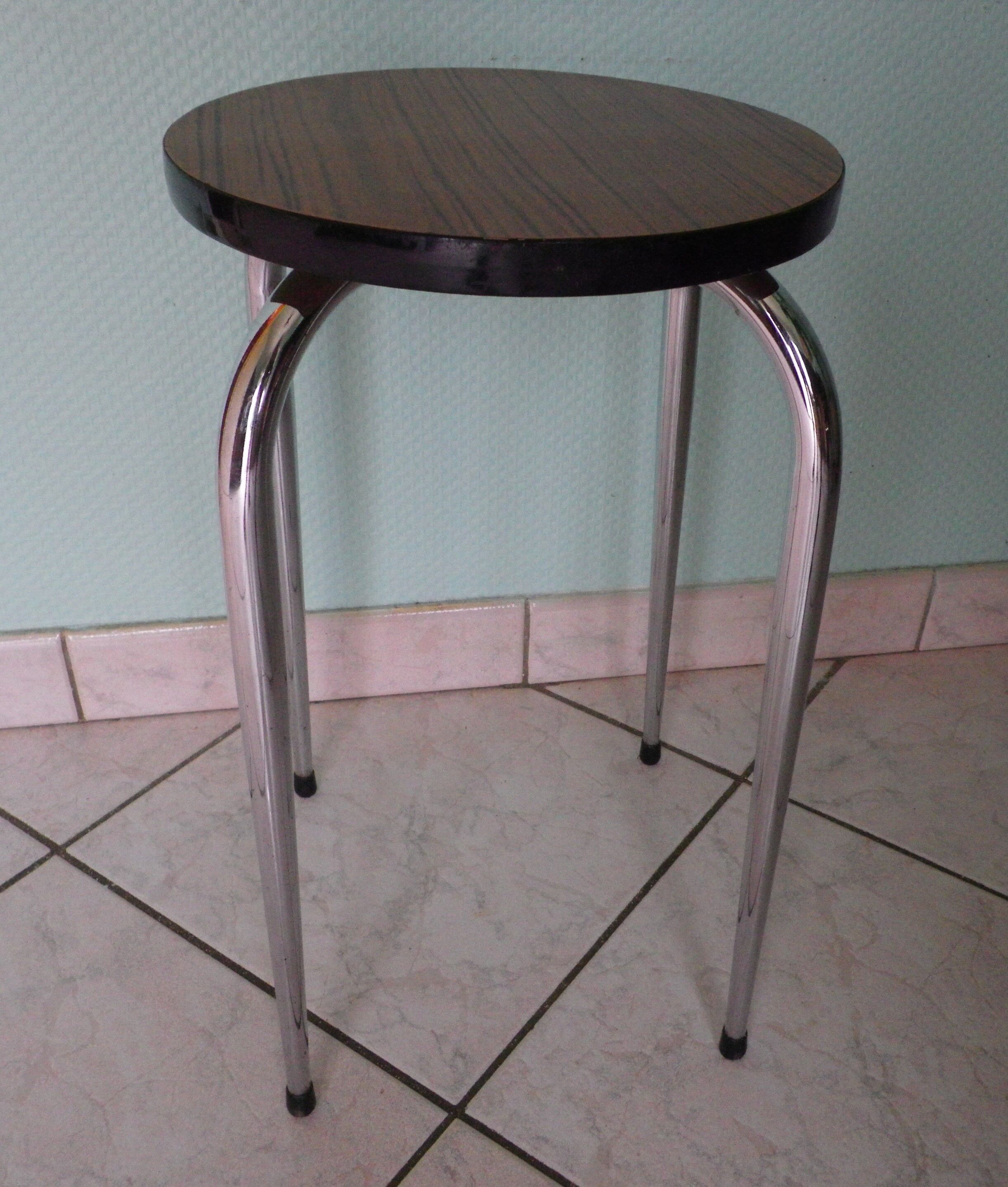 Vintage stool, formica and chrome feet, 60s