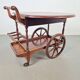 Vintage French Folding Spindle Bar Cart in Wood, 1960s