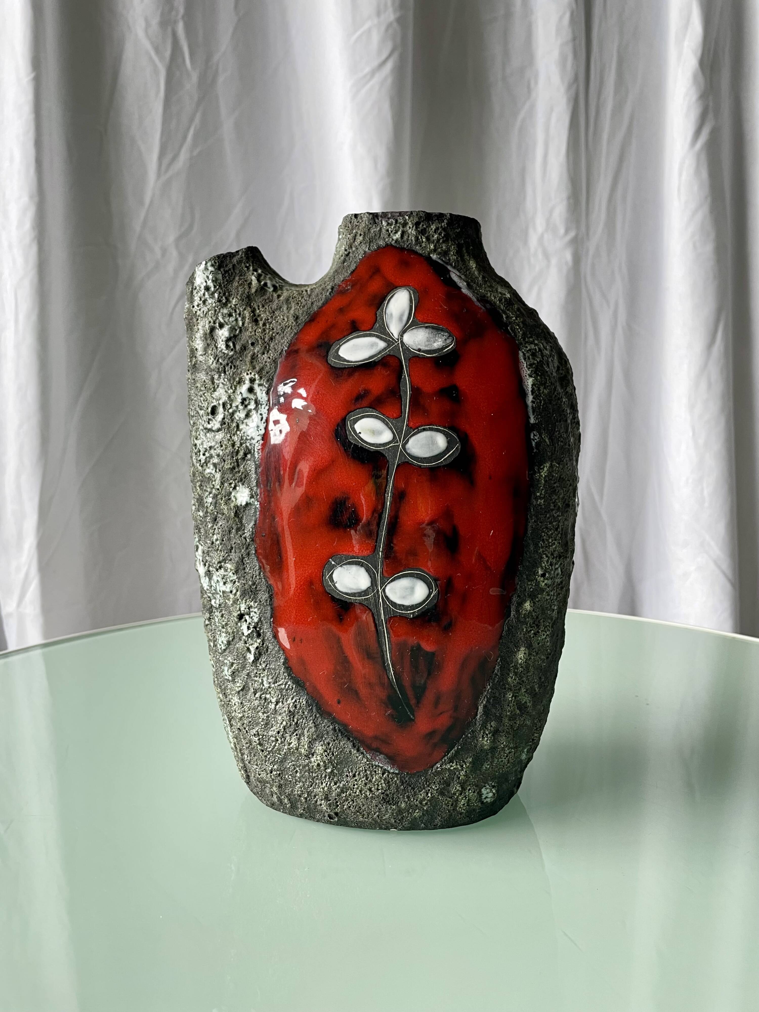 Mid Century Fat Lava 'Pugi' Vase