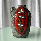 Mid Century Fat Lava 'Pugi' Vase