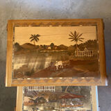 Nesting tables wood marquetry
