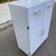 Vintage white wooden bathroom furniture — Chrome legs 70s design