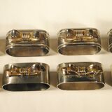 8 silver and gold napkin rings