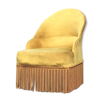 Vintage toad chair in gold yellow