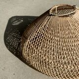Small rattan lampshade in the shape of a braided hat