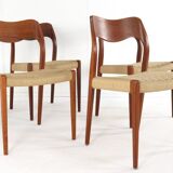 Lot de 4 chaises Niels O Möller modèle 71