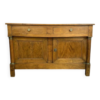 Rustic empire era buffet in solid walnut circa 1810