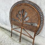 Tête de lit peacock en rotin