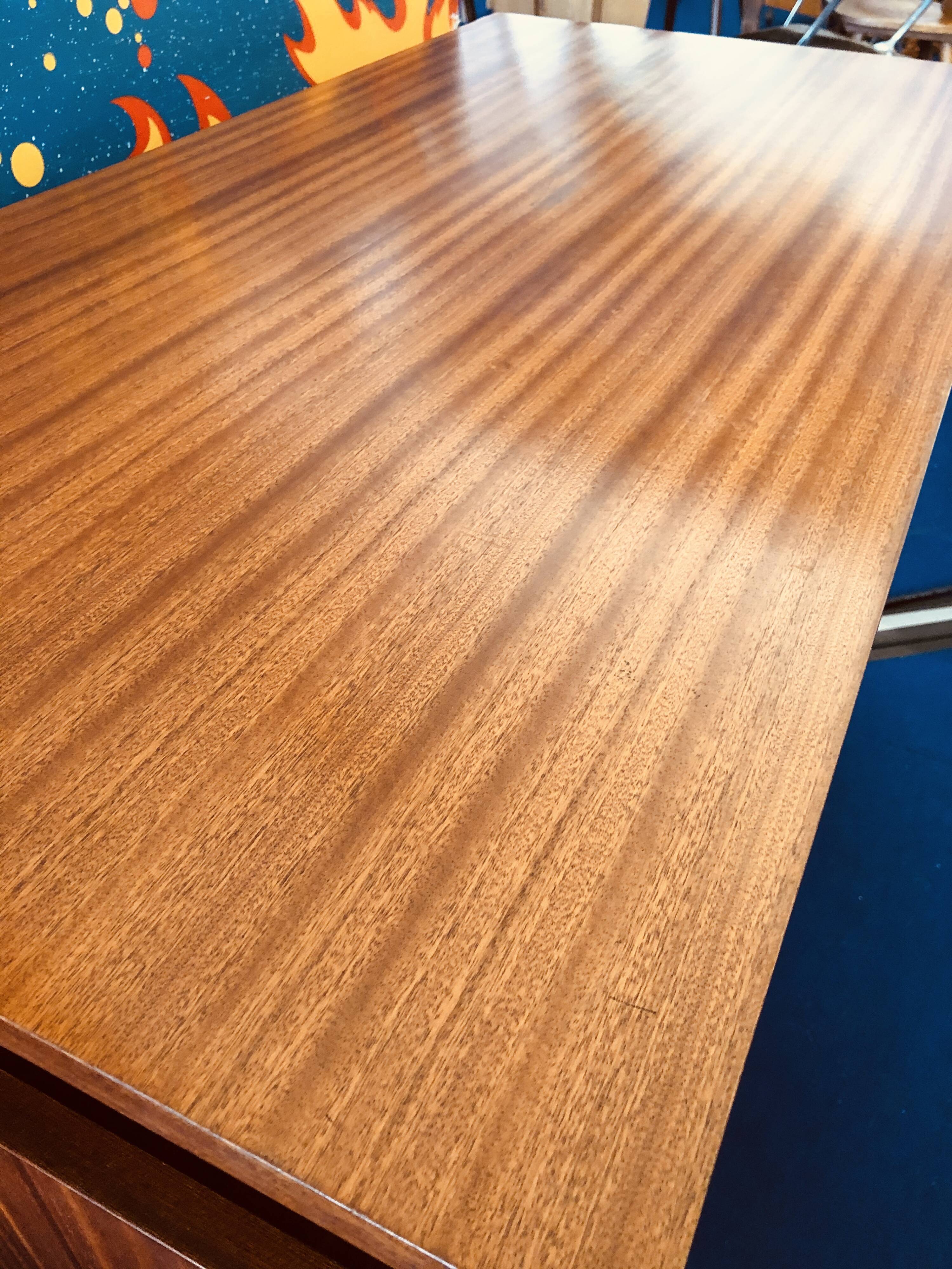 Mahogany writing desk 6 drawers 1960