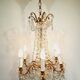 6 Light Bronze And Crystal Chandelier
