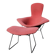 Bird Chair & Ottoman Harry Bertoia for Knoll - Black Mesh & Red Fabric
