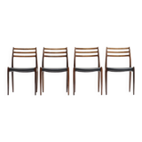 Set of 4 rosewood model 78 dining chairs by niels otto møller for j.l. møllers møbelfabrik, denmark