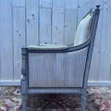 Fauteuil - Bergère de style Louis XVI avec signature