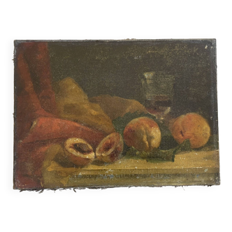 Old painting, 19th century still life