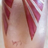 Vase glass paste degagé with acid art -deco signed Legras