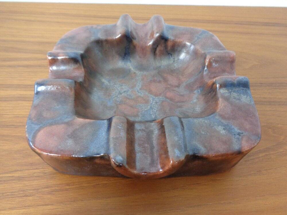 Brutalist ceramic ashtray, 1940s