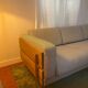 Habitat striped wood and metal sofa