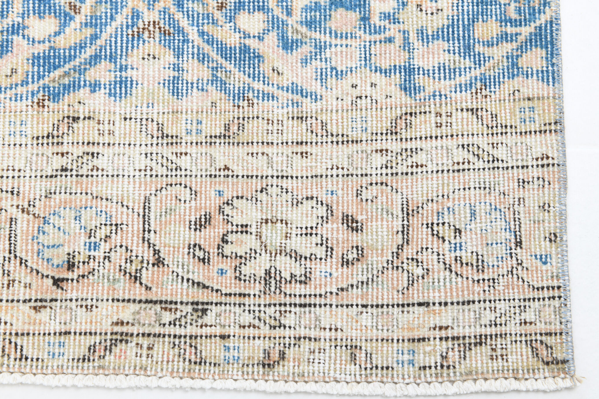 3x10 Turkish vintage runner rug hand-made blue runner 3x10 runner 310x75cm