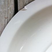 Trio of hollow dishes blue tones