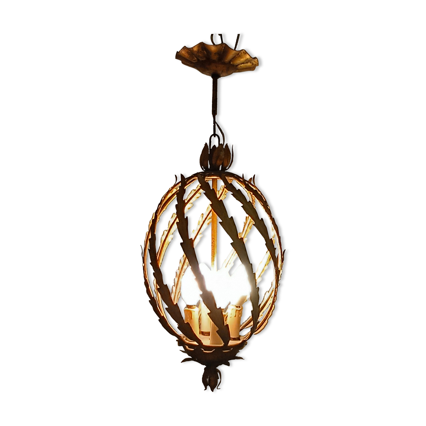 Gold metal chandelier