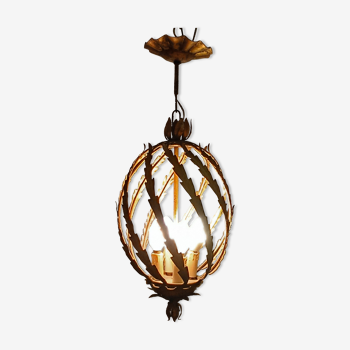 Golden metal chandelier