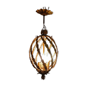 Golden metal chandelier