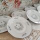Lot de 7 assiettes plates en porcelaine Czecoslovakia modèle Bohemia