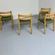 Set of 4 beech chairs designed by Niels Otto Møller, solid vintage beech
